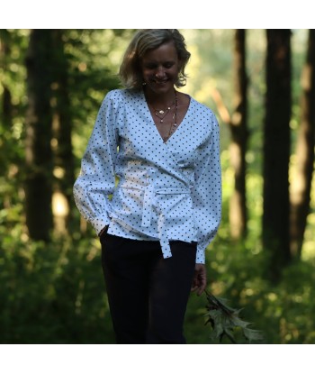 Blouse Laly armuré de coton blanc pois écureuil Comment ça marche