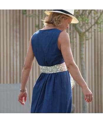 Robe Alba longue sergé de coton bleu indigo En savoir plus