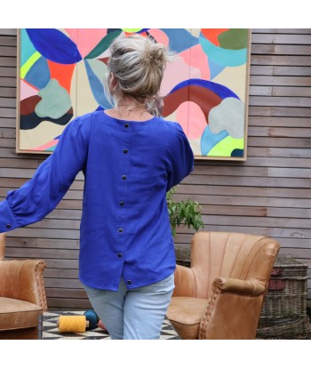 Blouse Hortense - viscose/lin bleu majorelle acheter en ligne