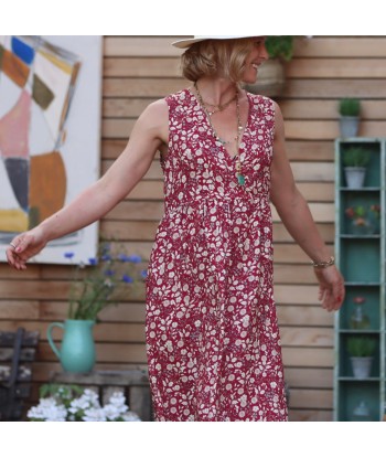 Robe Alba midi sergé de viscose fleurs d'Odessa l'évolution des habitudes 