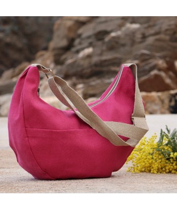 Sac Pia en lin rose framboise en linge