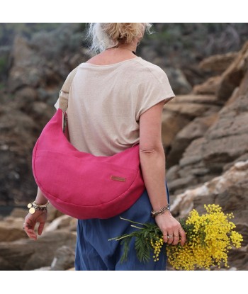 Sac Pia en lin rose framboise en linge