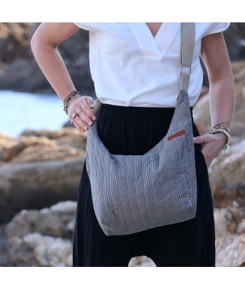 Sac Maud matelassé rayure gris anthracite plus qu'un jeu 