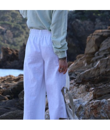 Pantalon Tom - lin blanc pas cher 