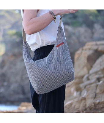 Sac Maud matelassé rayure gris anthracite plus qu'un jeu 