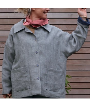 Veste Kaï en lin gris perle offre 