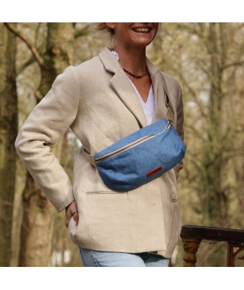 Sac banane Mona - en jean de coton bleu commande en ligne