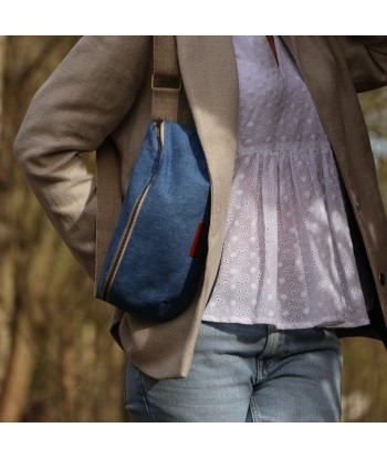 Sac banane Mona - en jean de coton bleu commande en ligne