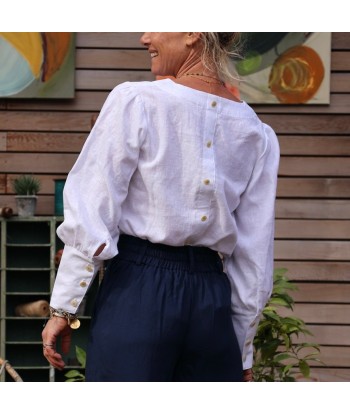 Pantalon Tom - sergé de viscose bleu marine de France