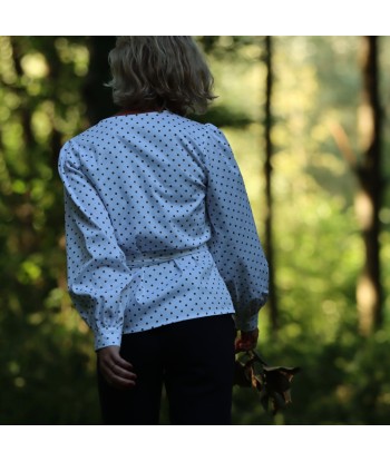 Blouse Laly armuré de coton blanc pois écureuil Comment ça marche