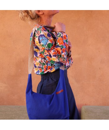 Sac Maud en lin bleu majorelle la livraison gratuite