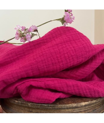 Jupe Tao double gaze de coton rose fushia - 92cm de hauteur de France