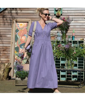 Robe Clara - Popeline de coton mauve Découvrez la collection