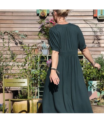 Robe Clara - viscose vert anglais des créatures d'habitude