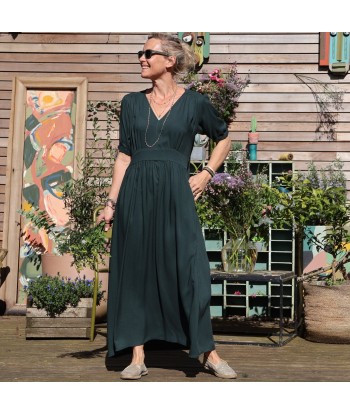 Robe Clara - viscose vert anglais des créatures d'habitude