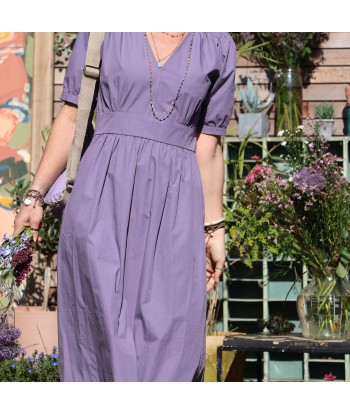 Robe Clara - Popeline de coton mauve Découvrez la collection