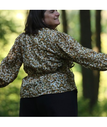 Blouse Laly voile de coton feuillage d'automne Dans la société mordern