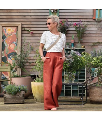 Pantalon Tom - lin terracotta pas chere