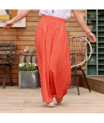 Jupe Tao viscose géométrique rouge/orange - 102cm de hauteur acheter en ligne