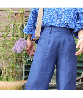 Pantalon Tom - lin bleu indigo paiement sécurisé