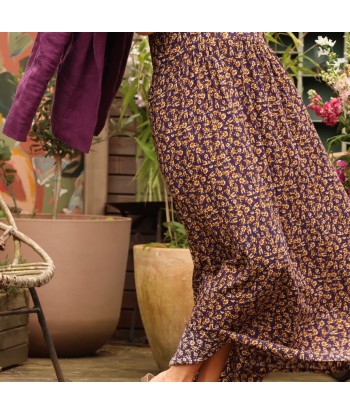 Robe Clara - viscose fleuri prune/or 50% de réduction en Octobre 2024