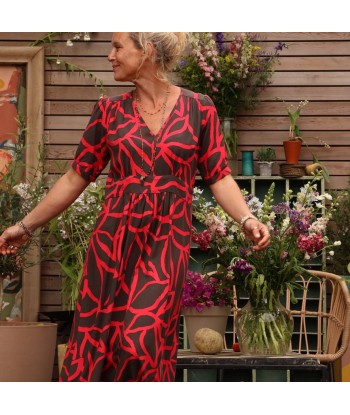 Robe Clara - viscose fraise-chocolat prix pour 