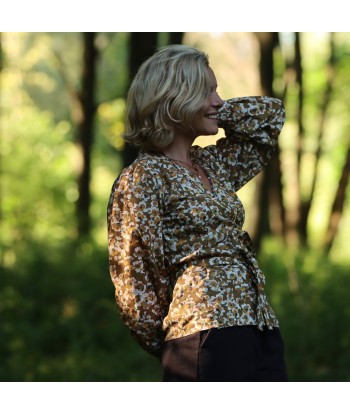 Blouse Laly voile de coton feuillage d'automne Dans la société mordern