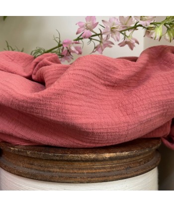 Robe Clara midi - piqué de coton terracotta rosé de pas cher