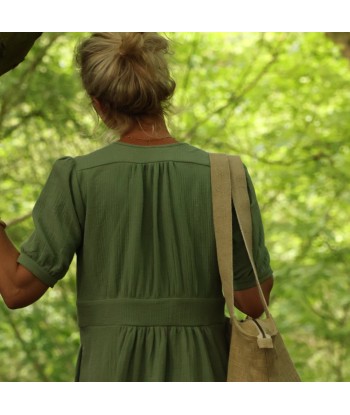 Robe Clara midi - piqué de coton vert sauge prix