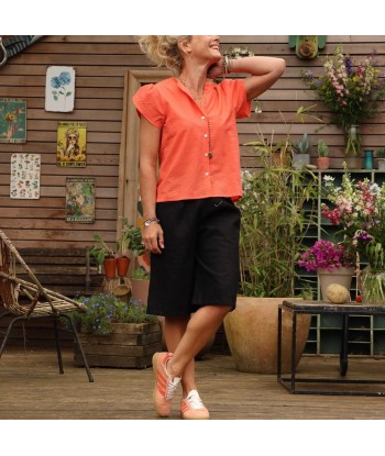 Blouse Sacha - seersucker de coton orange Voir les baskets