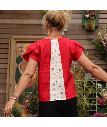 Blouse Sacha - lin rouge coquelicot les muscles