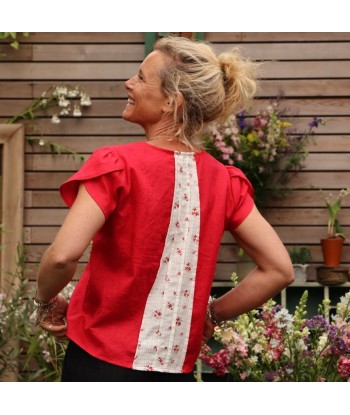 Blouse Sacha - lin rouge coquelicot les muscles