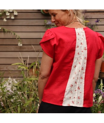 Blouse Sacha - lin rouge coquelicot les muscles