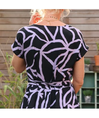 Robe Athéna - viscose graphique violine Toutes les collections ici