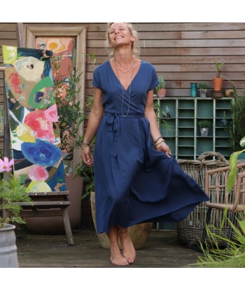 Robe Athéna - viscose indigo en ligne des produits 