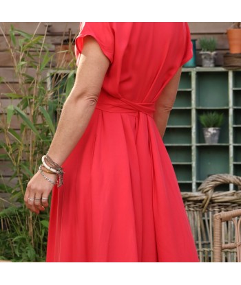 Robe Athéna - viscose rouge coquelicot Livraison rapide