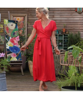 Robe Athéna - viscose rouge coquelicot Livraison rapide