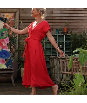 Robe Athéna - viscose rouge coquelicot Livraison rapide