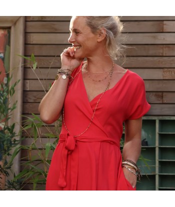 Robe Athéna - viscose rouge coquelicot Livraison rapide