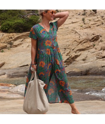 Robe Amélia viscose fleuri graphique de l' environnement