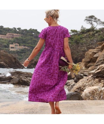 Robe Amélia popeline de coton Milos violine à prix réduit toute l'année