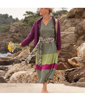 Robe Gitane - viscose/lin vert/lilas Toutes les collections ici