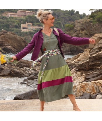 Robe Gitane - viscose/lin vert/lilas Toutes les collections ici