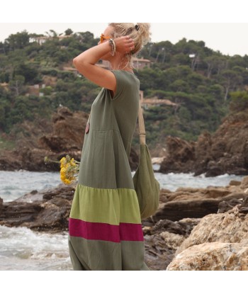 Robe Gitane - viscose/lin vert/lilas Toutes les collections ici