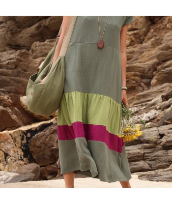 Robe Gitane - viscose/lin vert/lilas Toutes les collections ici