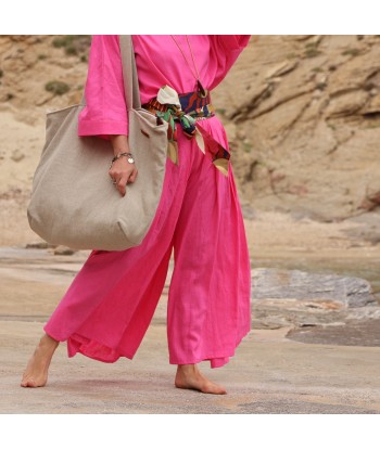 Sac Alfred en lin naturel - doublure en lin vert frais Les magasins à Paris