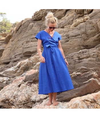 Robe Athéna - lin bleu majorelle Comment ça marche