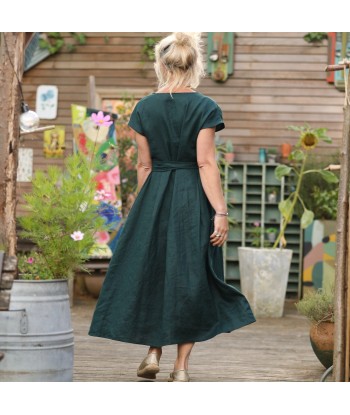 Robe Athéna - lin vert émeraude ou a consommer sur place