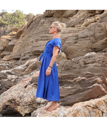 Robe Athéna - lin bleu majorelle Comment ça marche