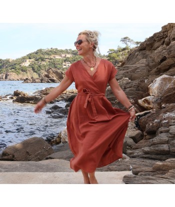 Robe Athéna - lin terracotta du meilleur 